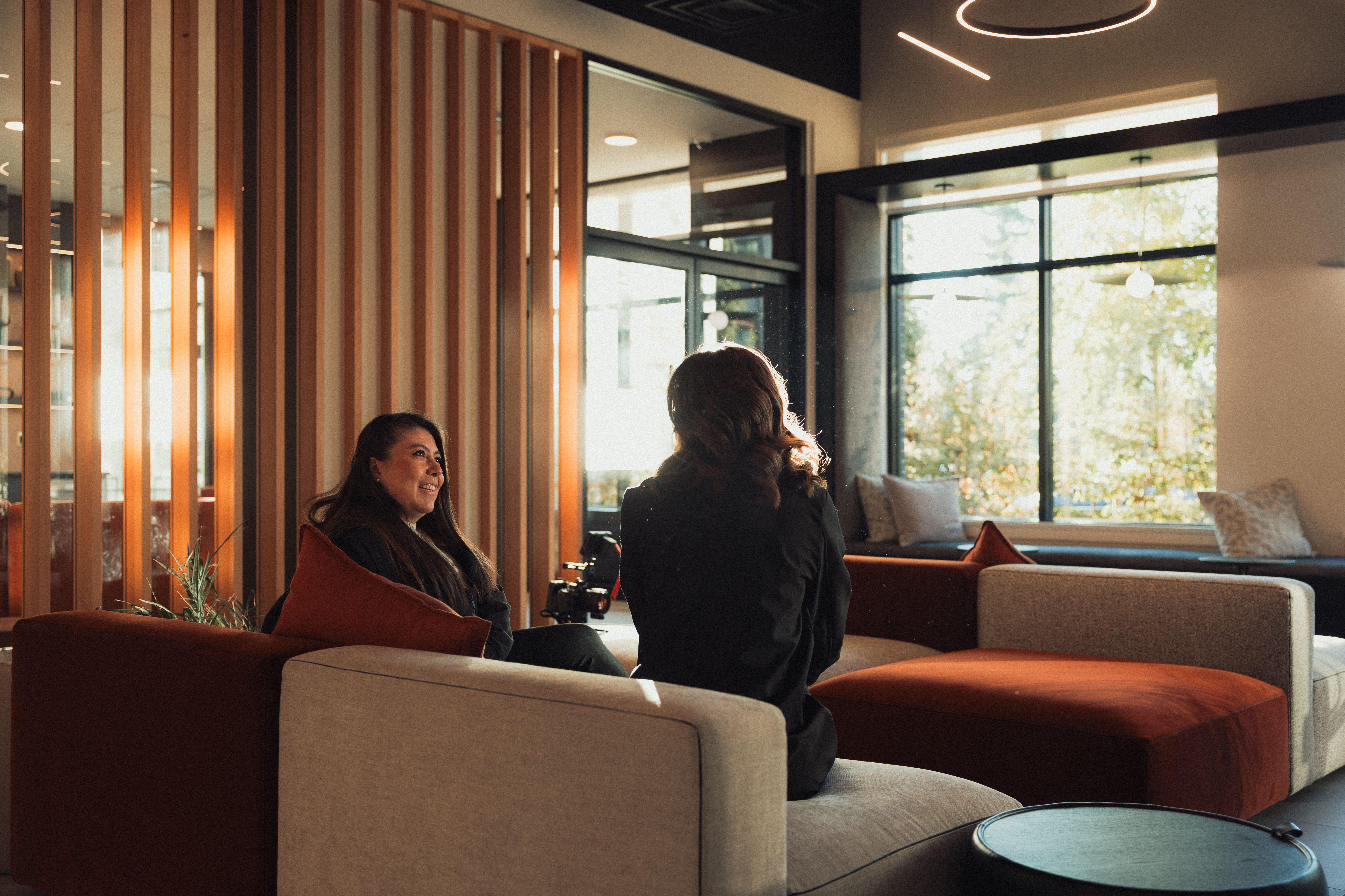 Resident interview in the lounge