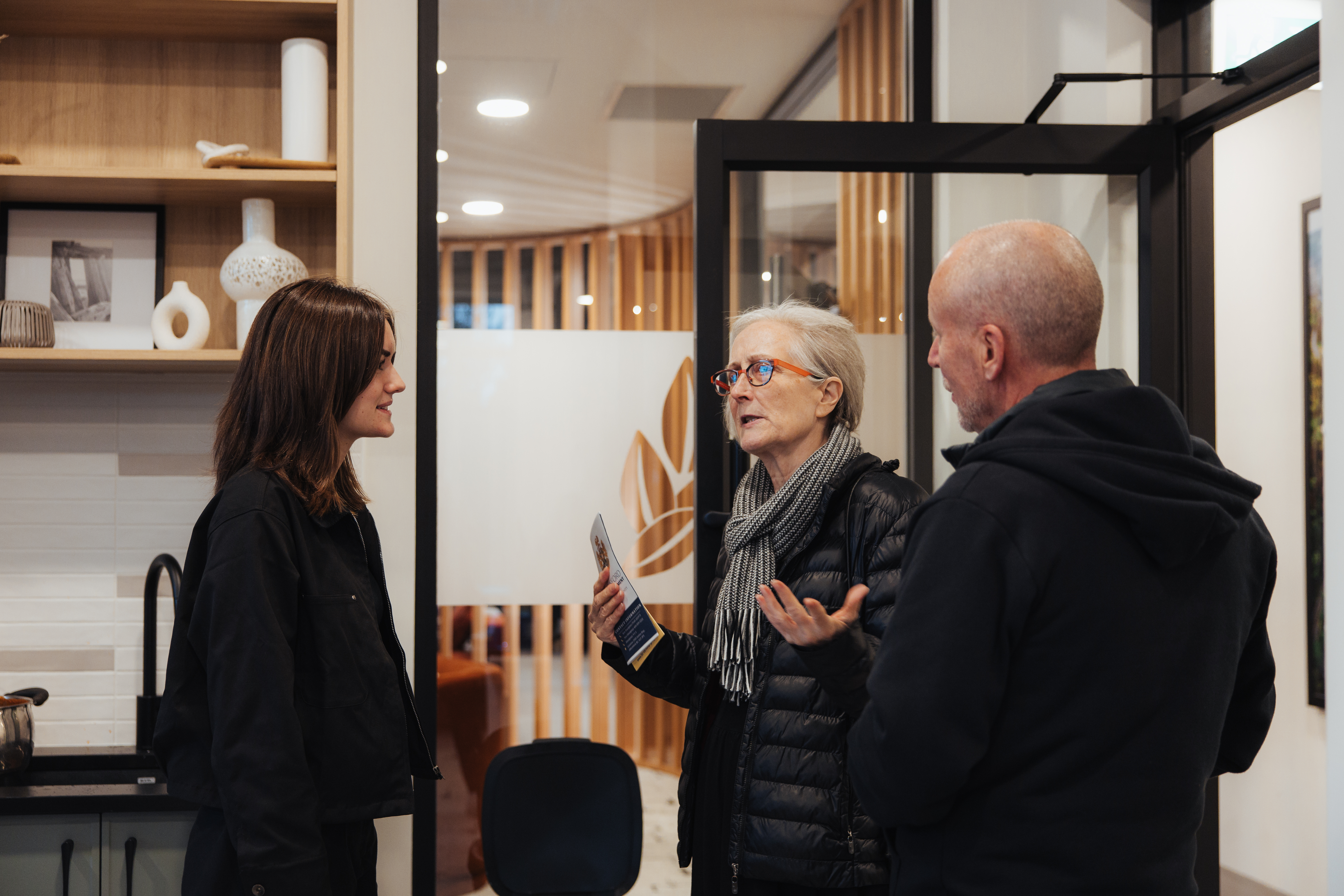 Showroom tour with prospective tenants
